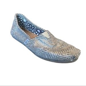 womens silver and gray woven toms size 7.5